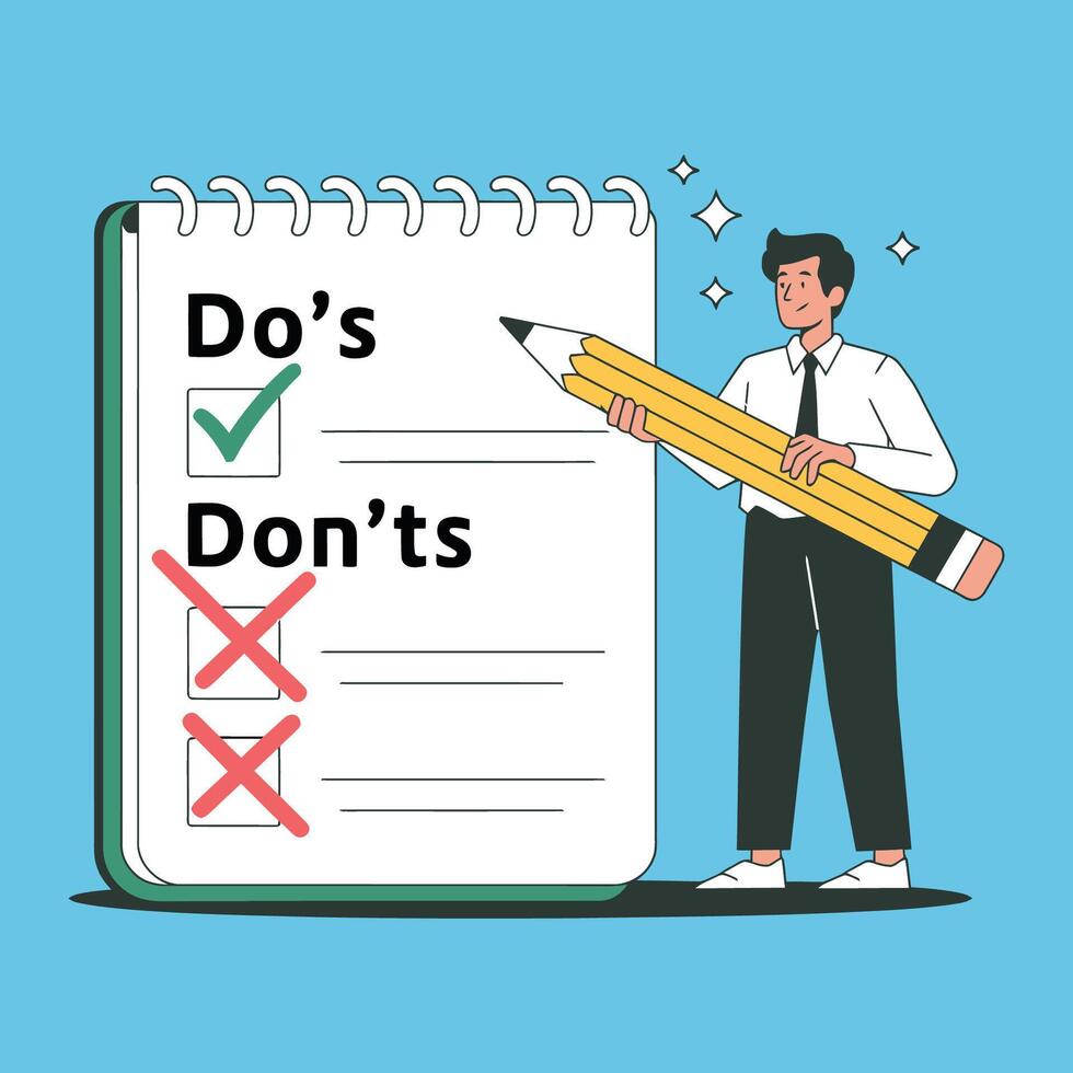 Businessperson Planning To-Do List with Checklists vector