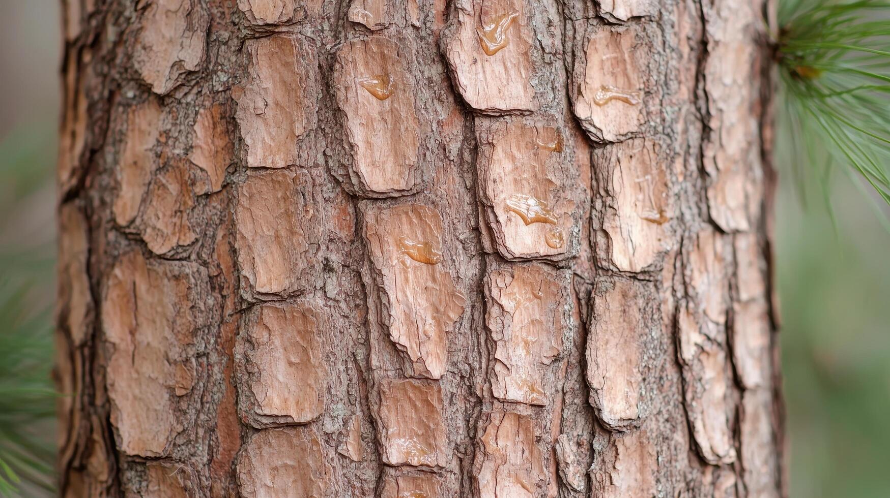 Detailed Close up of Pine Tree Bark Texture with Resin Nature Background Image photo