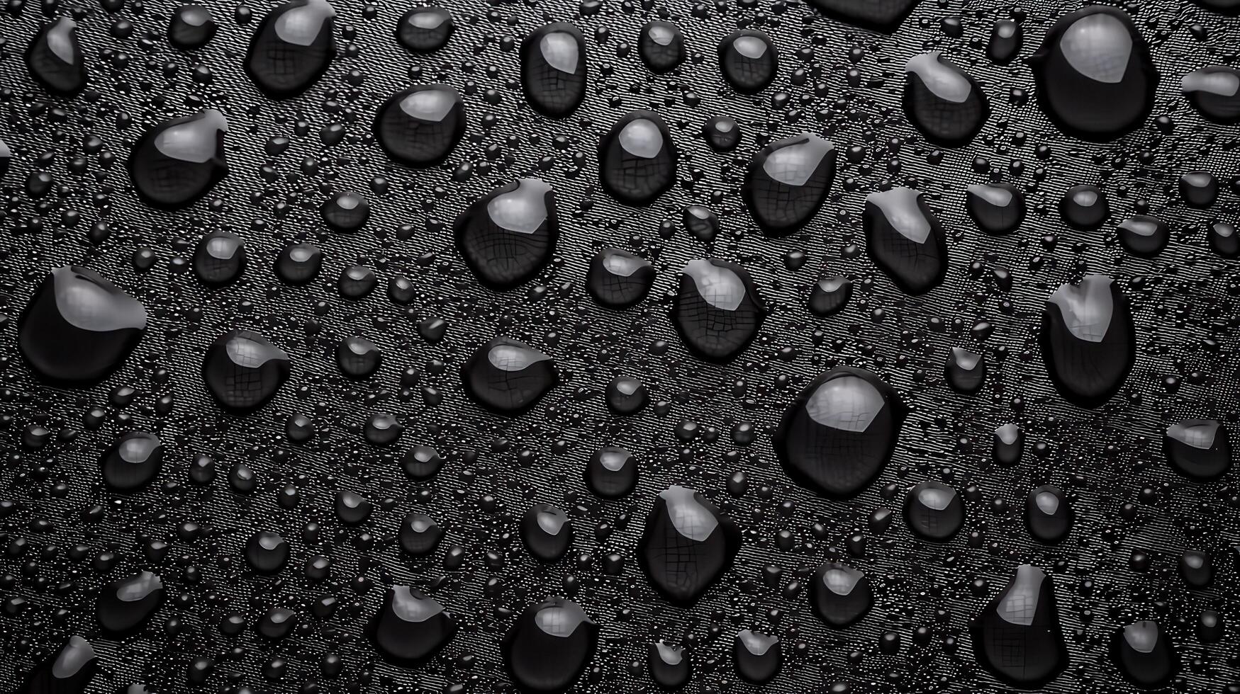 Abstract Black Background with Water Droplets Macro Photography of Condensation on Dark Surface photo