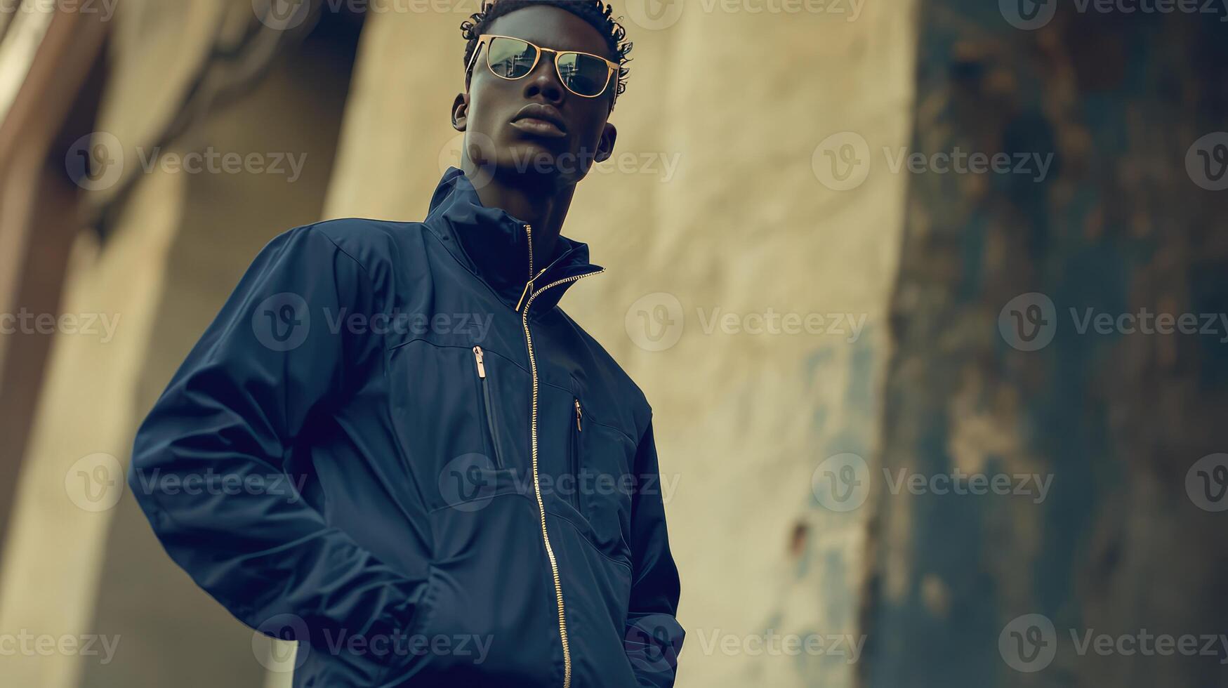 Elevated Indigo Tracksuit with Stylish Zipper Accents photo
