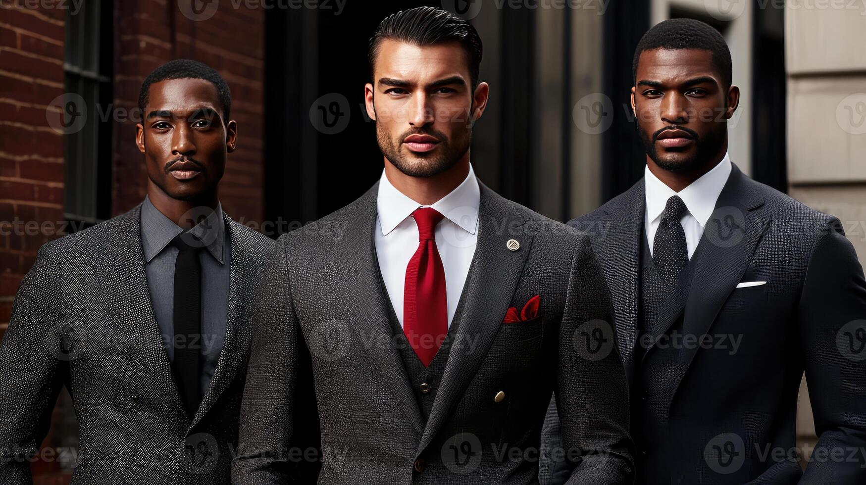 Elegant Ensemble for Formal Events ThreePiece Suit and Bold Tie photo