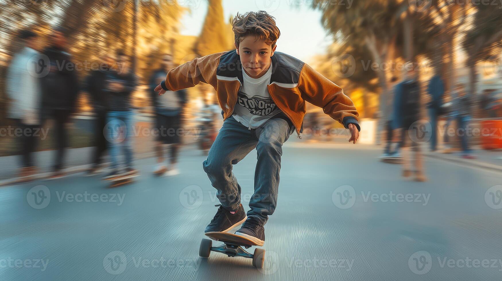 The Skater Boy Rolling Through Life with Ease photo