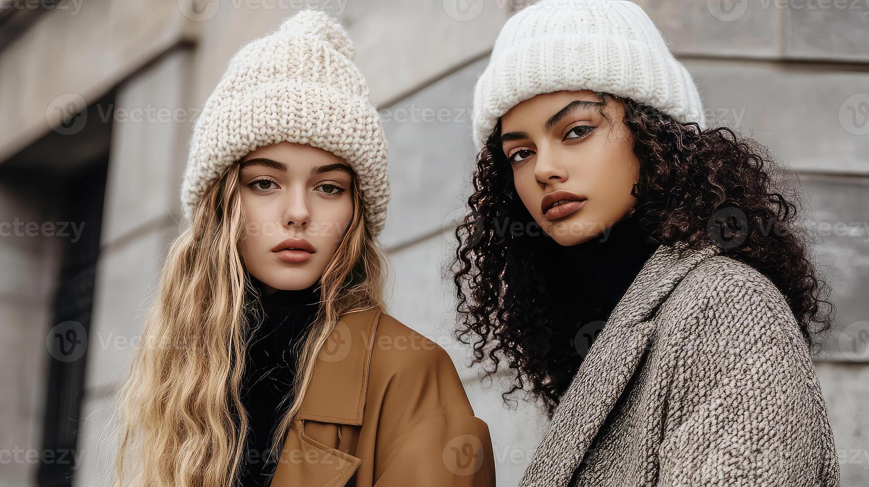 Chic Winter Style White Beanie Adds Warmth and Flair photo