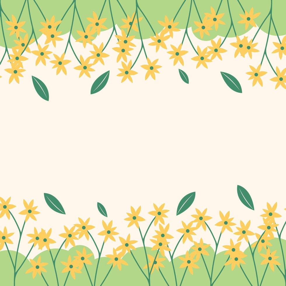 Spring flower greeting card background template illustration vector