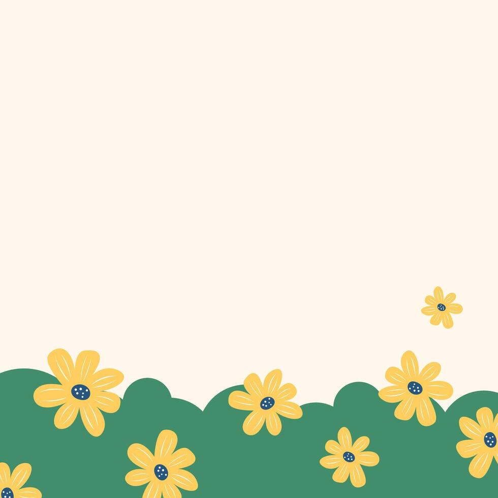Flat spring greeting card background template vector