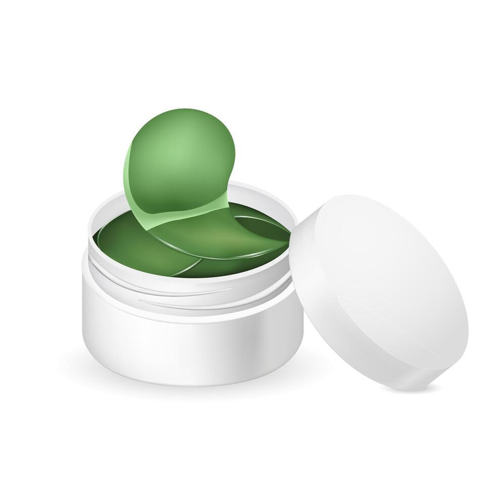 Moisturizing gel patches under eyes. vector