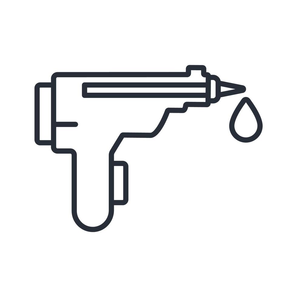 glue gun icon. .Editable stroke.linear style sign for use web design,logo.Symbol illustration. vector
