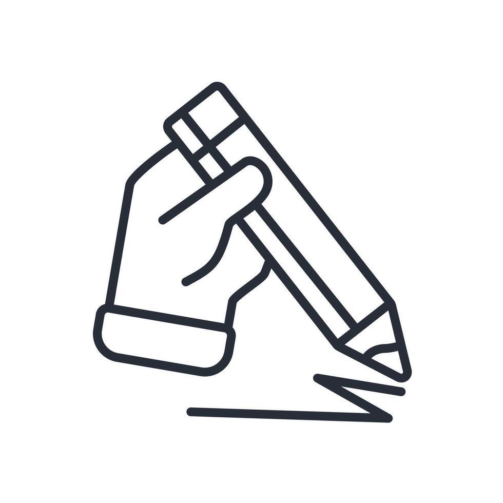 Pencil icon. .Editable stroke.linear style sign vector