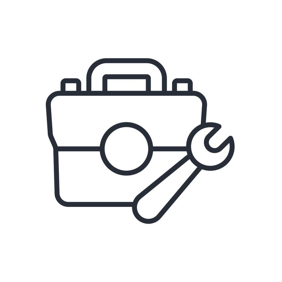 Toolbox icon. .Editable stroke.linear style sign for use web design,logo.Symbol illustration. vector
