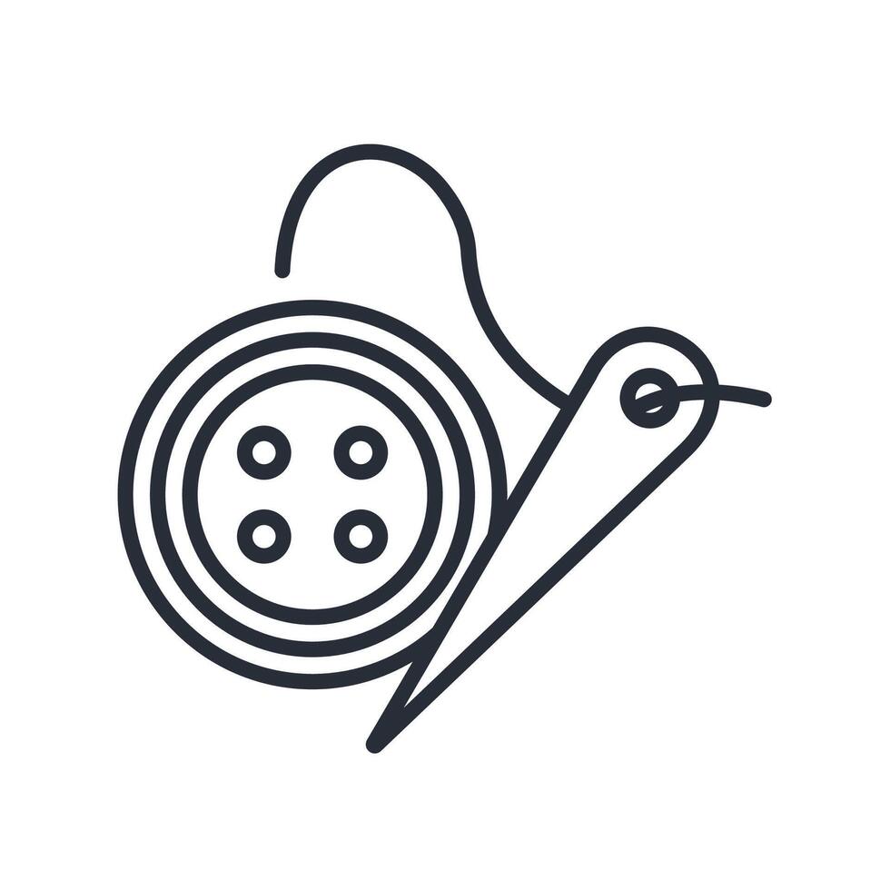clothing button icon. .Editable stroke.linear style sign for use web design,logo.Symbol illustration. vector