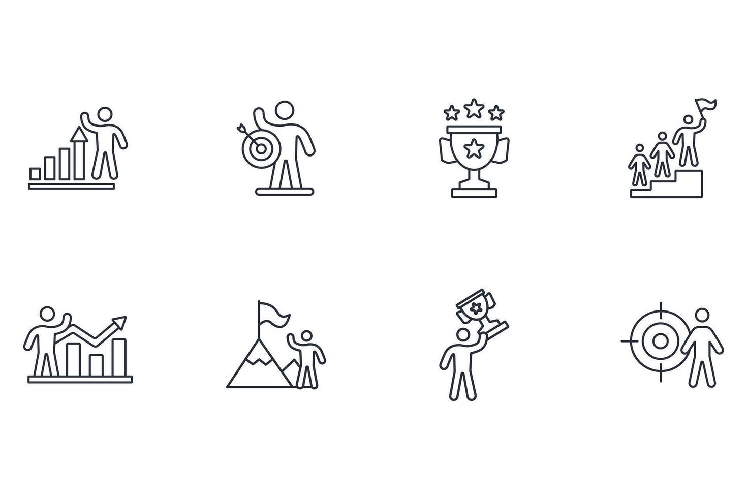 success icon set..Editable stroke.linear style sign. vector