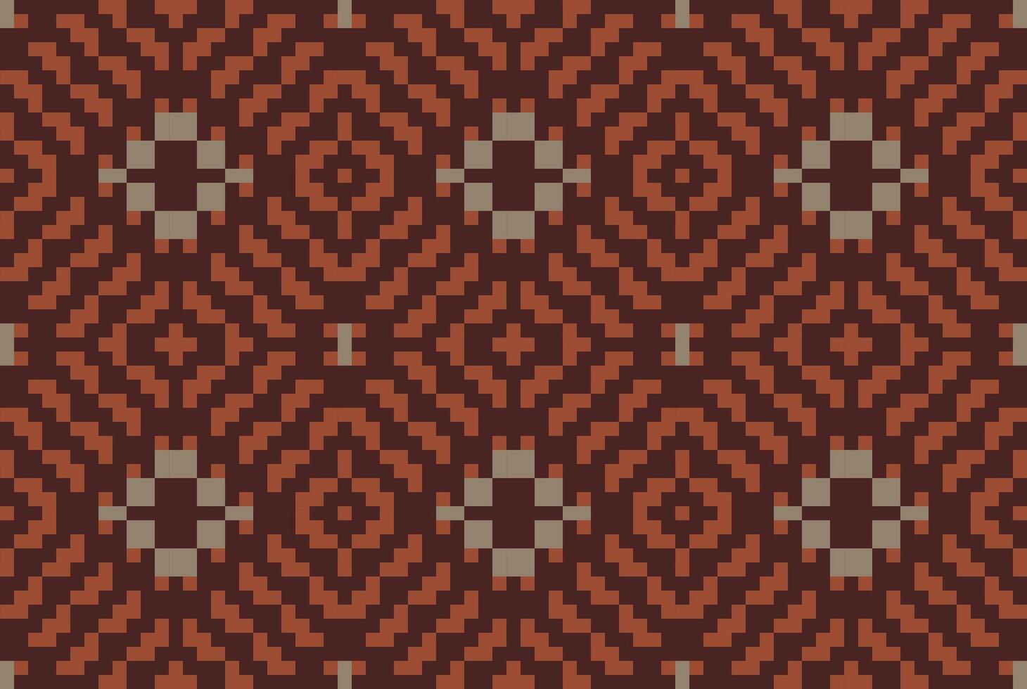 Pixel Art Abstract Ethnic Design Pattern in the Philippinesfolk Embroidery, Aztec Geometric Ornament Print. Design for Carpet, Wallpaper, Clothing, Wrapping, Fabric vector