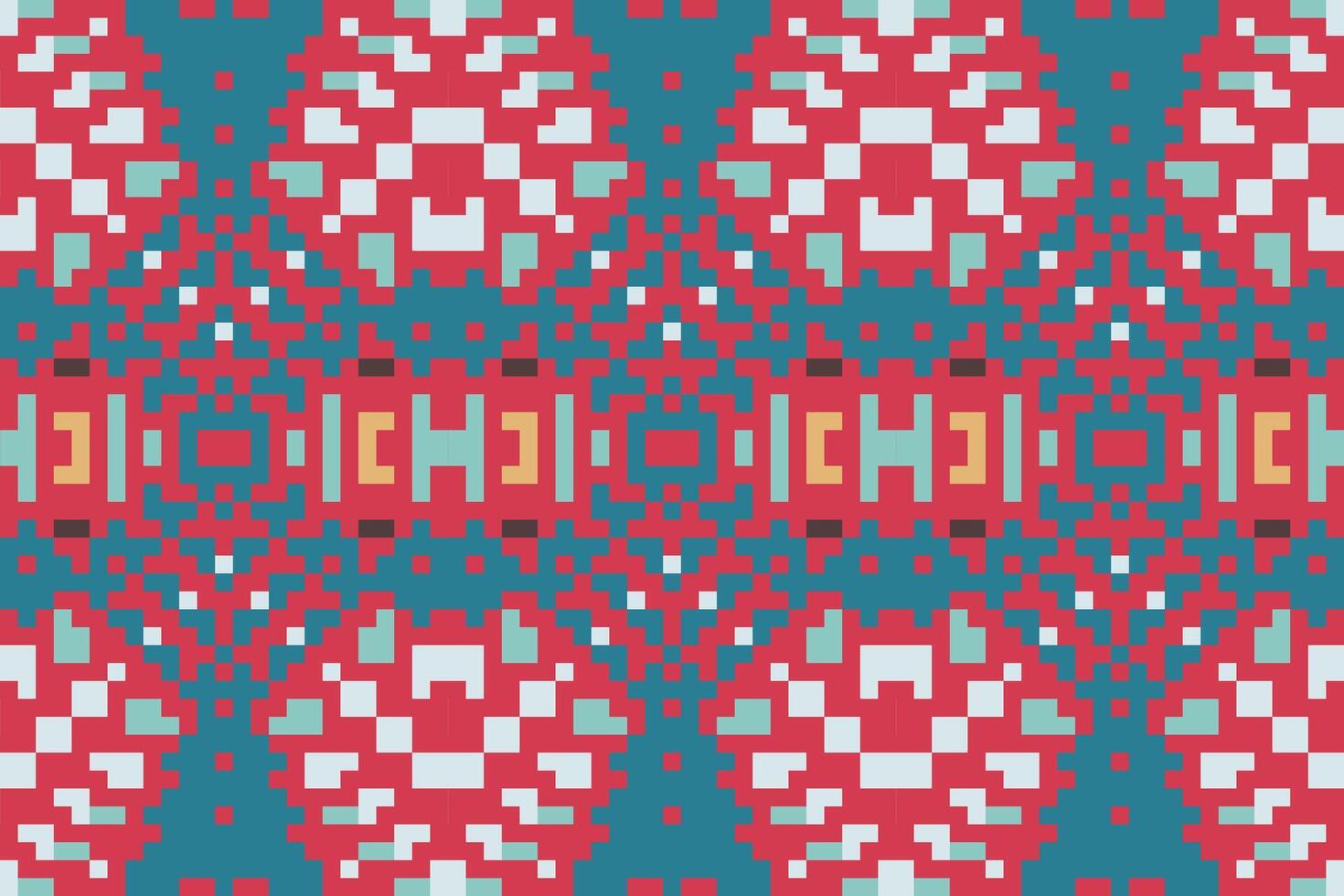 Mexican Philippine Ethnic Patternfolk Embroidery, Aztec Geometric Ornament Print. Design for Carpet, Wallpaper, Clothing, Wrapping, Fabric vector