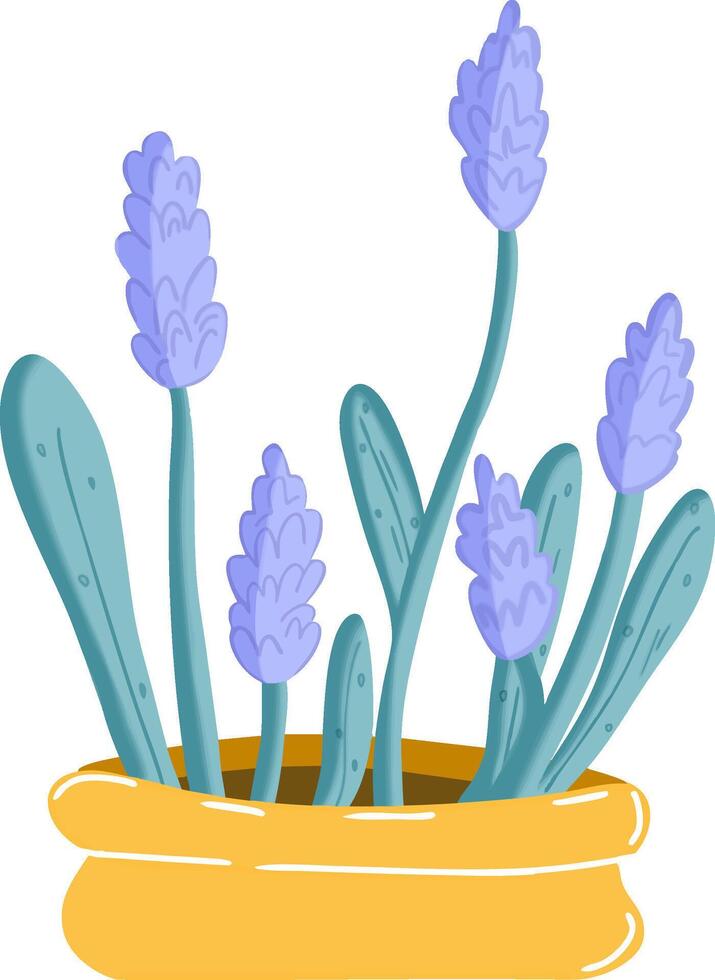 Springtime Blooms - Blue Flowers in a Pot vector