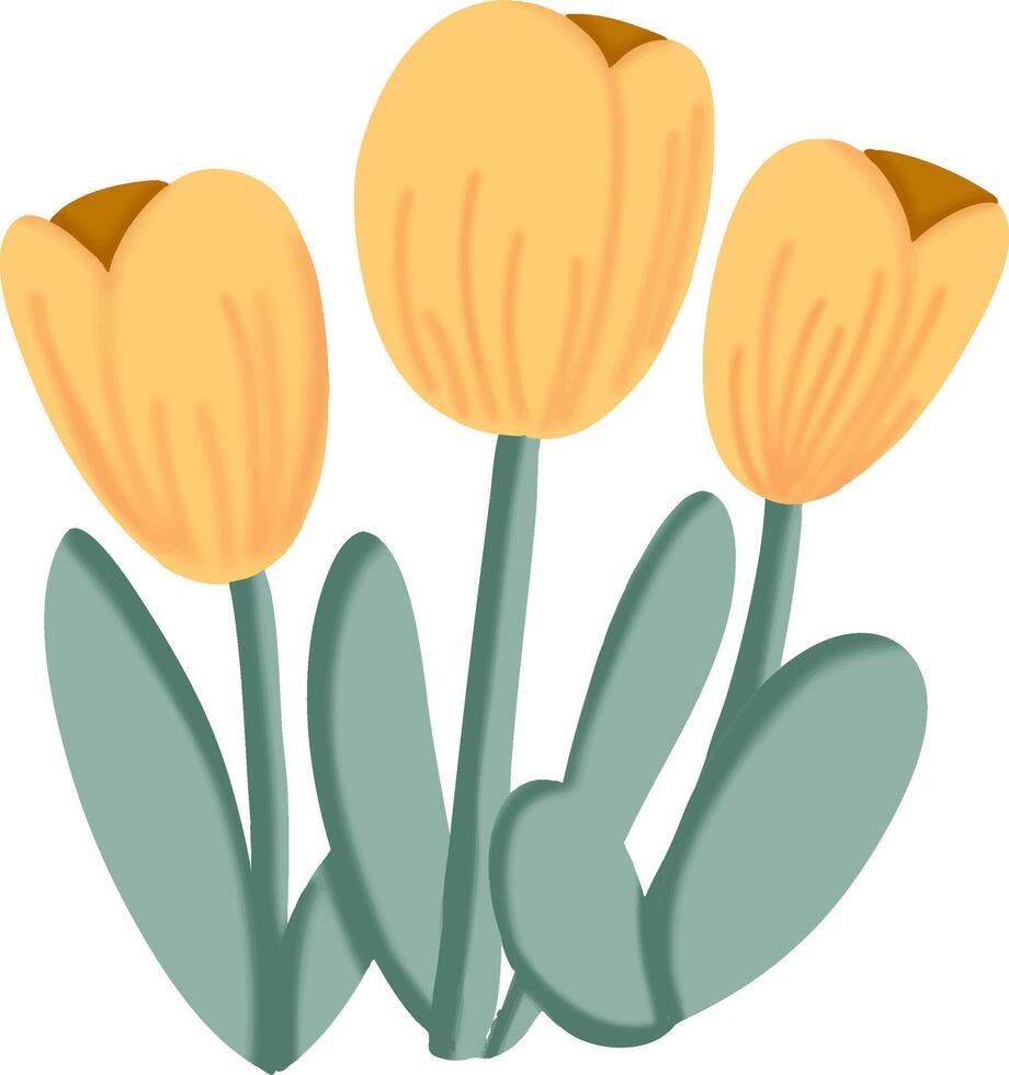 Spring's Arrival - Cheerful Yellow Tulips vector
