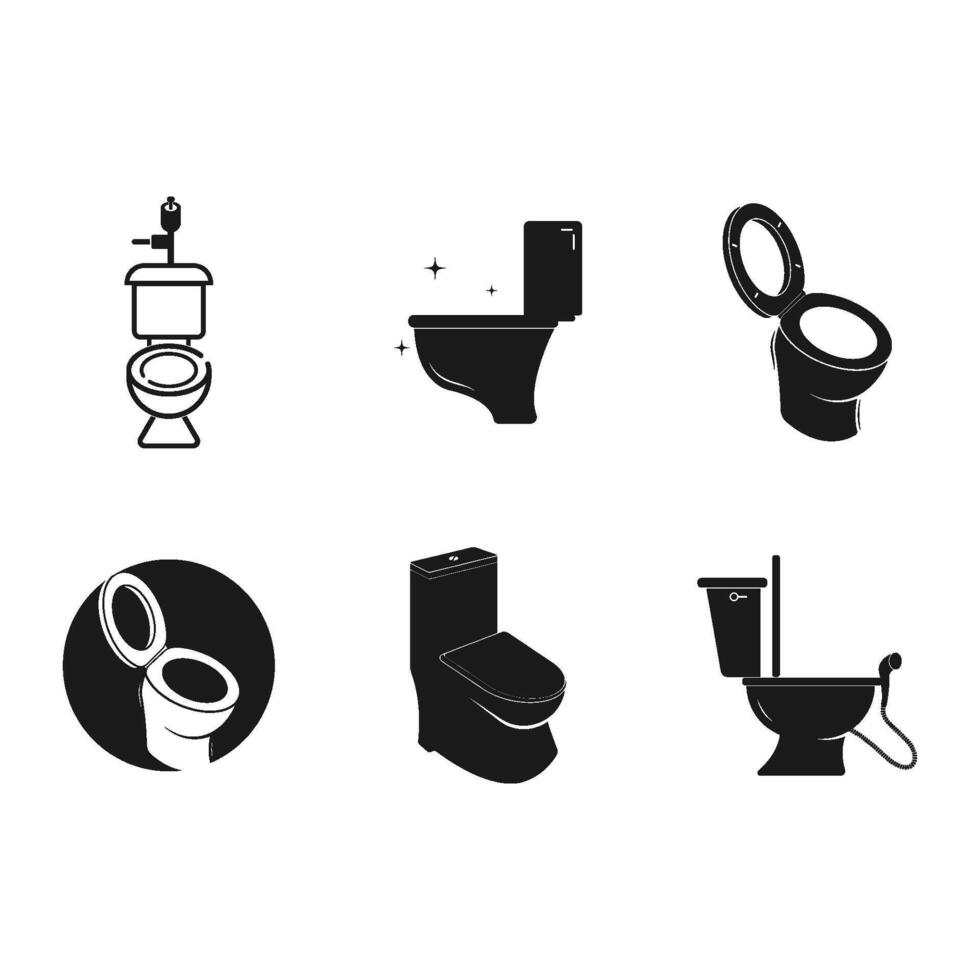 set Toilet icon on white background. Toilet sign. vector