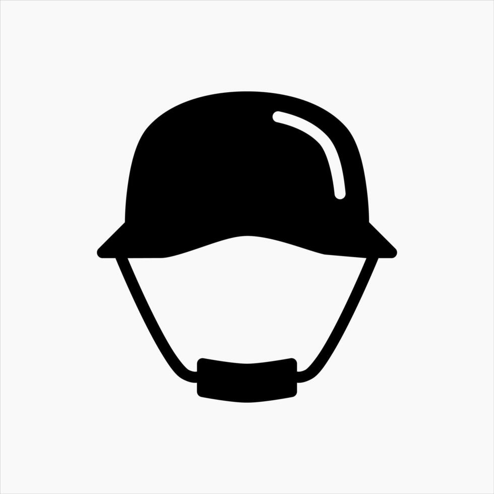 Design Illustration graphic of military helmet icon with glyph style. Suitable for UI, mobile design, web design, etc. vector