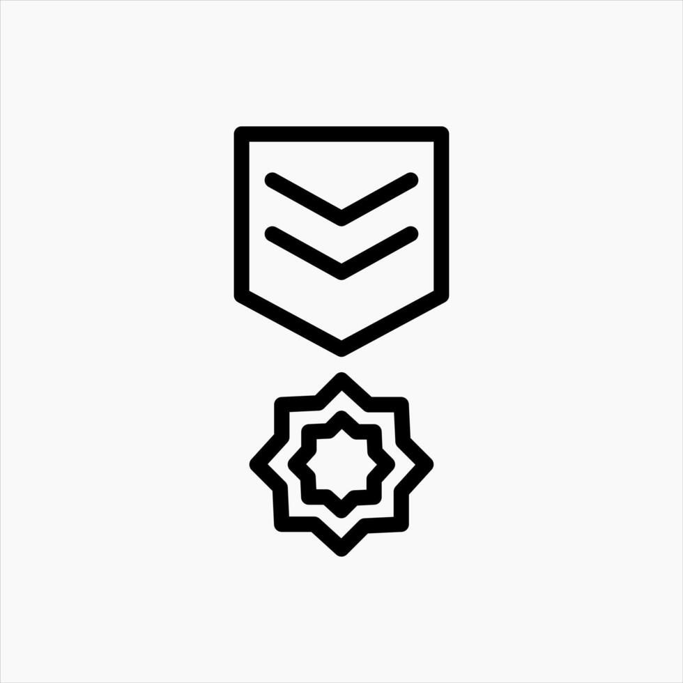 Design Illustration graphic of lieutenant badge icon with line style. Suitable for UI, mobile design, web design, etc. vector