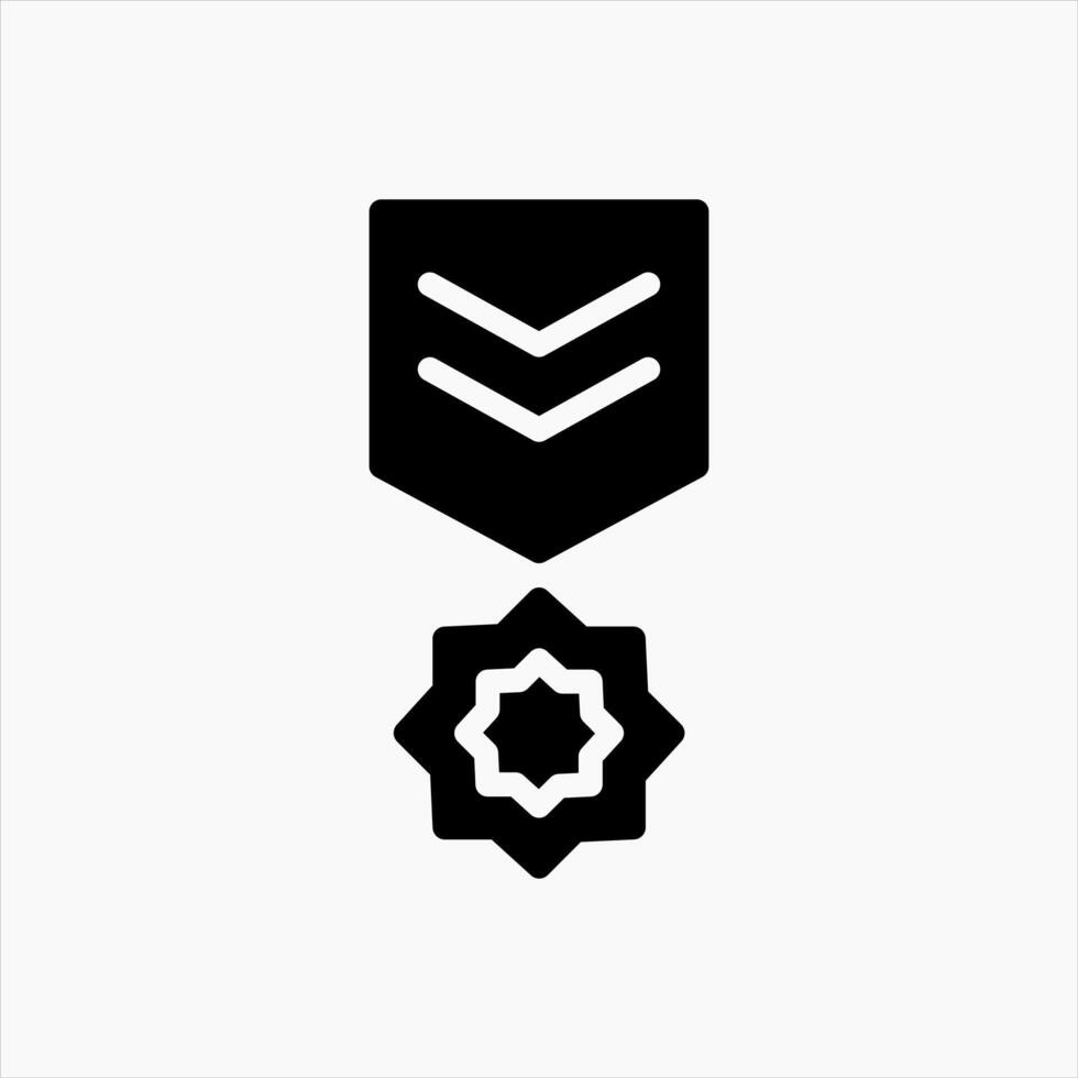 Design Illustration graphic of lieutenant badge icon with glyph style. Suitable for UI, mobile design, web design, etc. vector