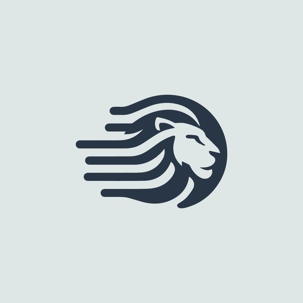 Lion Fast Logo vector