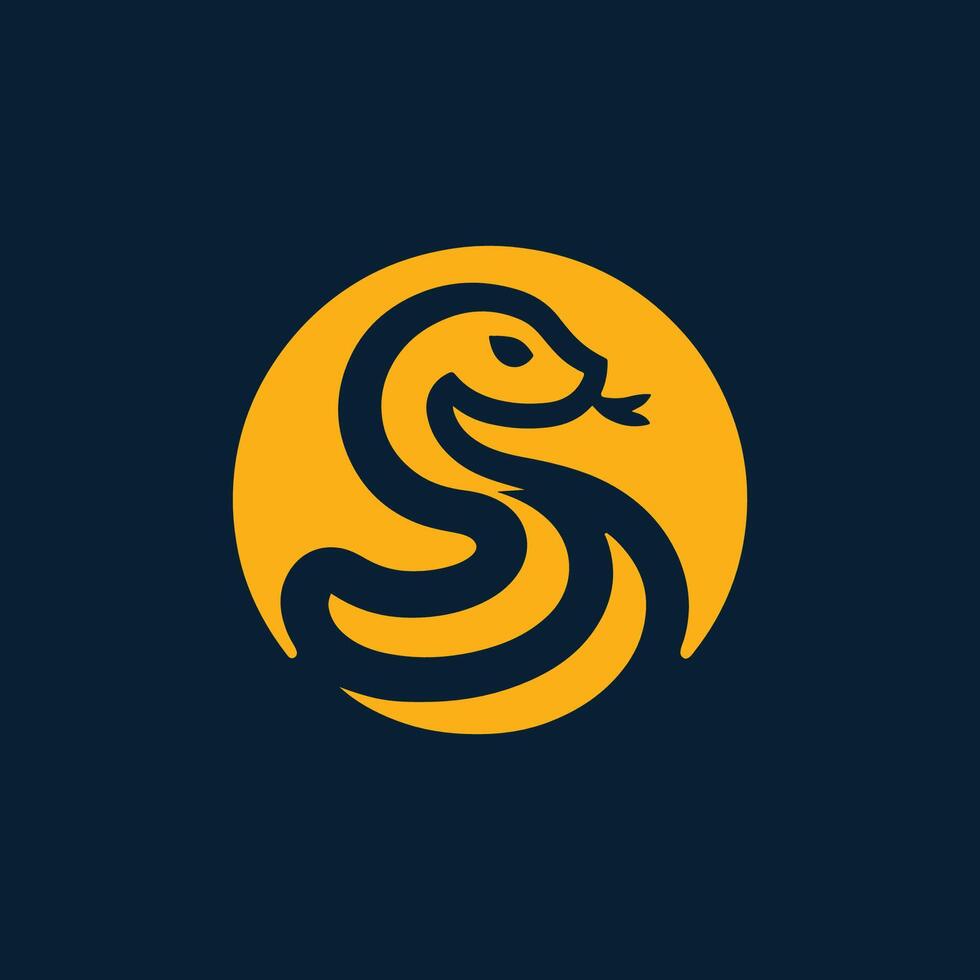 a snake logo on a dark background vector