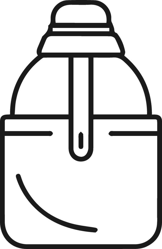 A black and white drawing of drinking thermos outline illustration vector