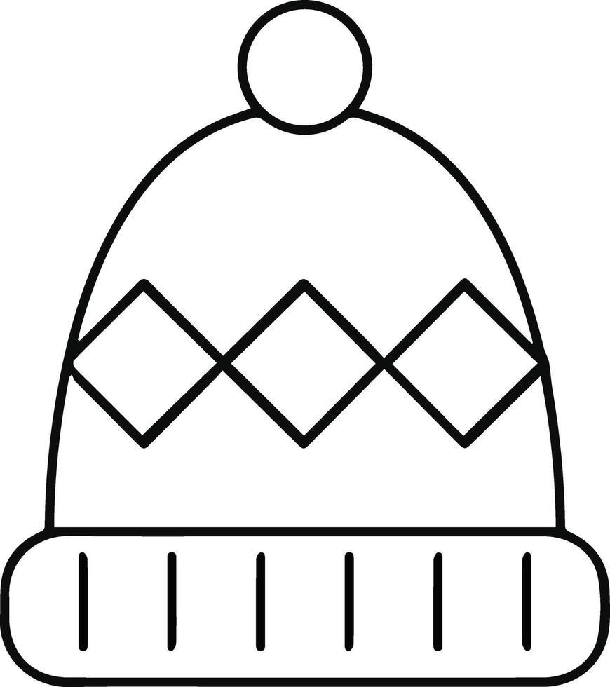Winter hat coloring pages vector