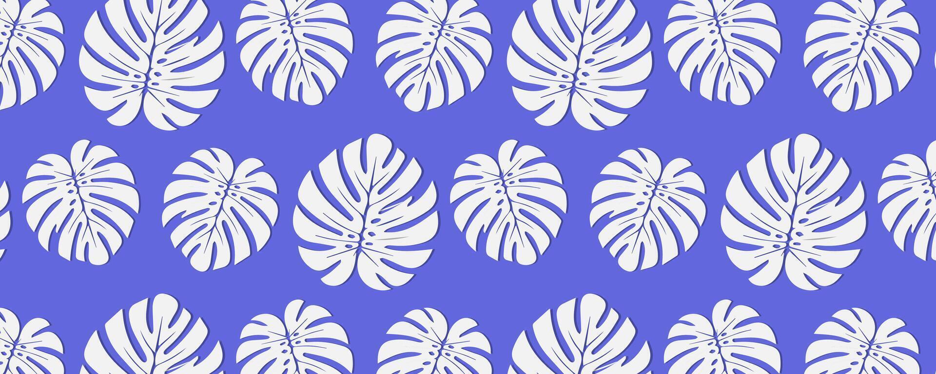 a pattern with white leaves on a blue background vector
