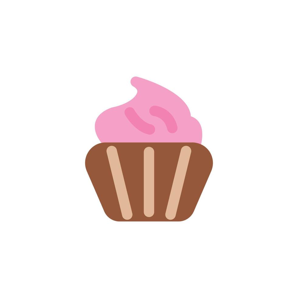 cupcake food sweet icon vector