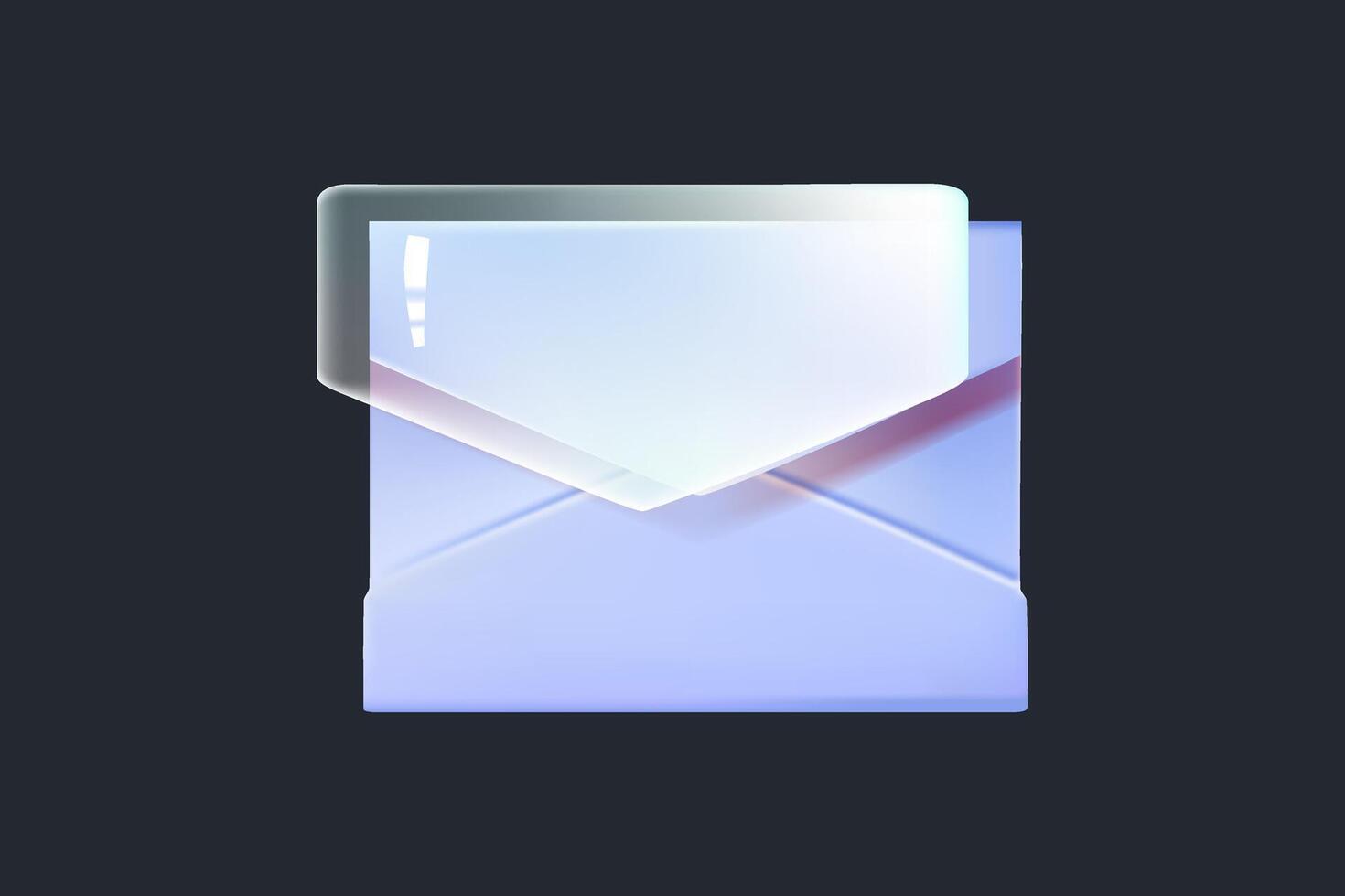 3d file mail. 3d email message illustration icon. vector