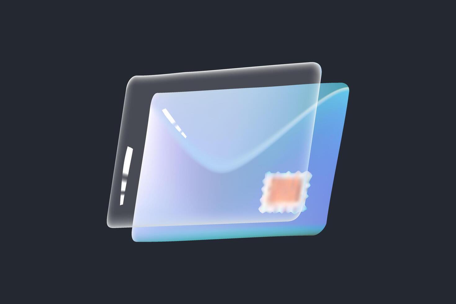 3d email messages file. 3d email message illustration icon. vector