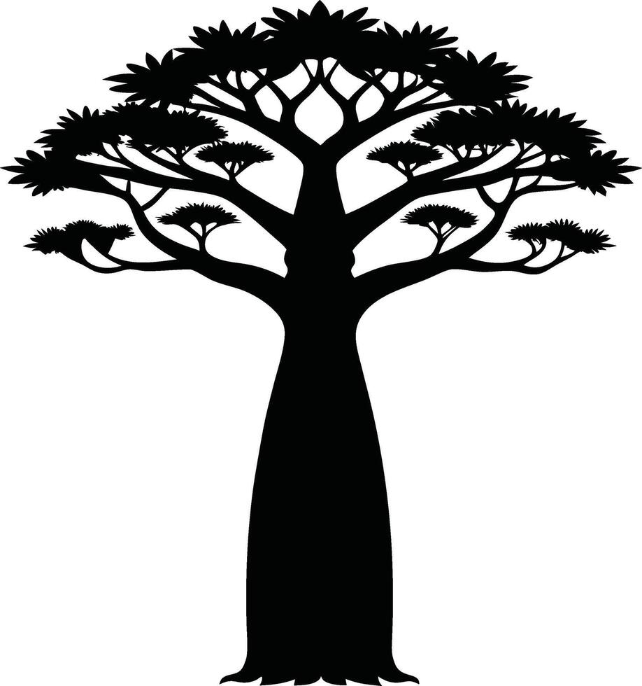 Exotic Baobab Tree Clipart vector