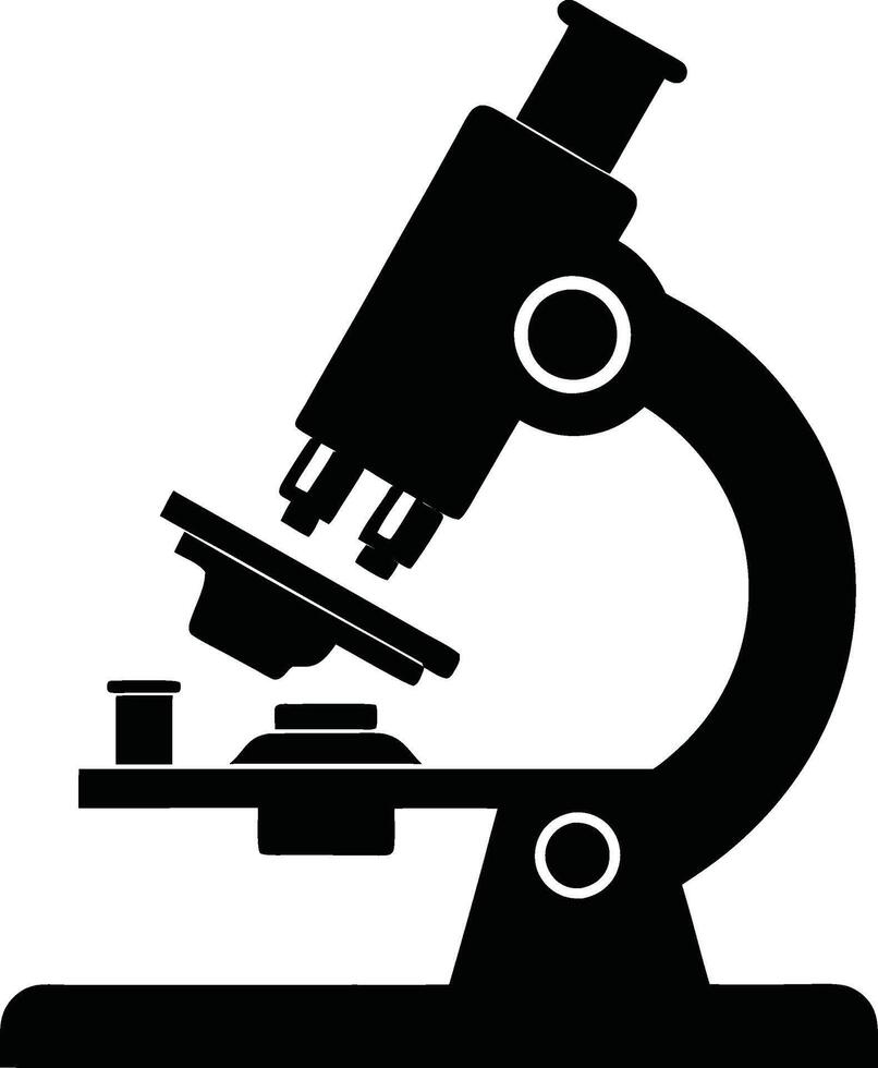 Simple Microscope Icon Silhouette vector