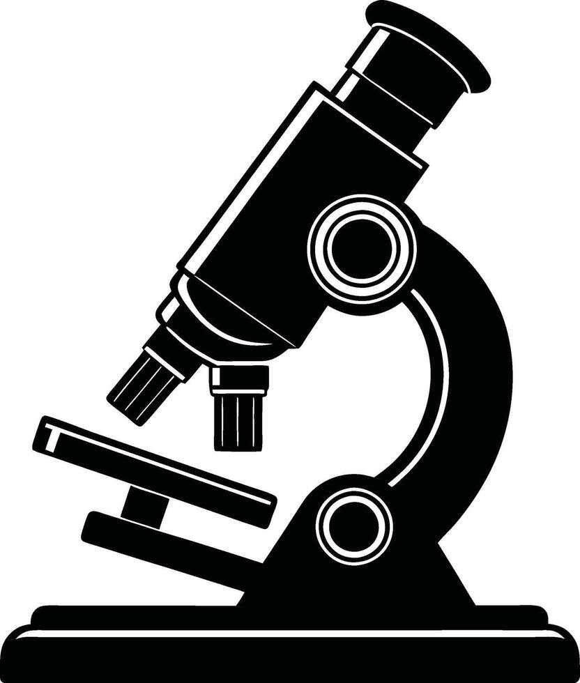 Stylish Microscope Silhouette for Labs vector