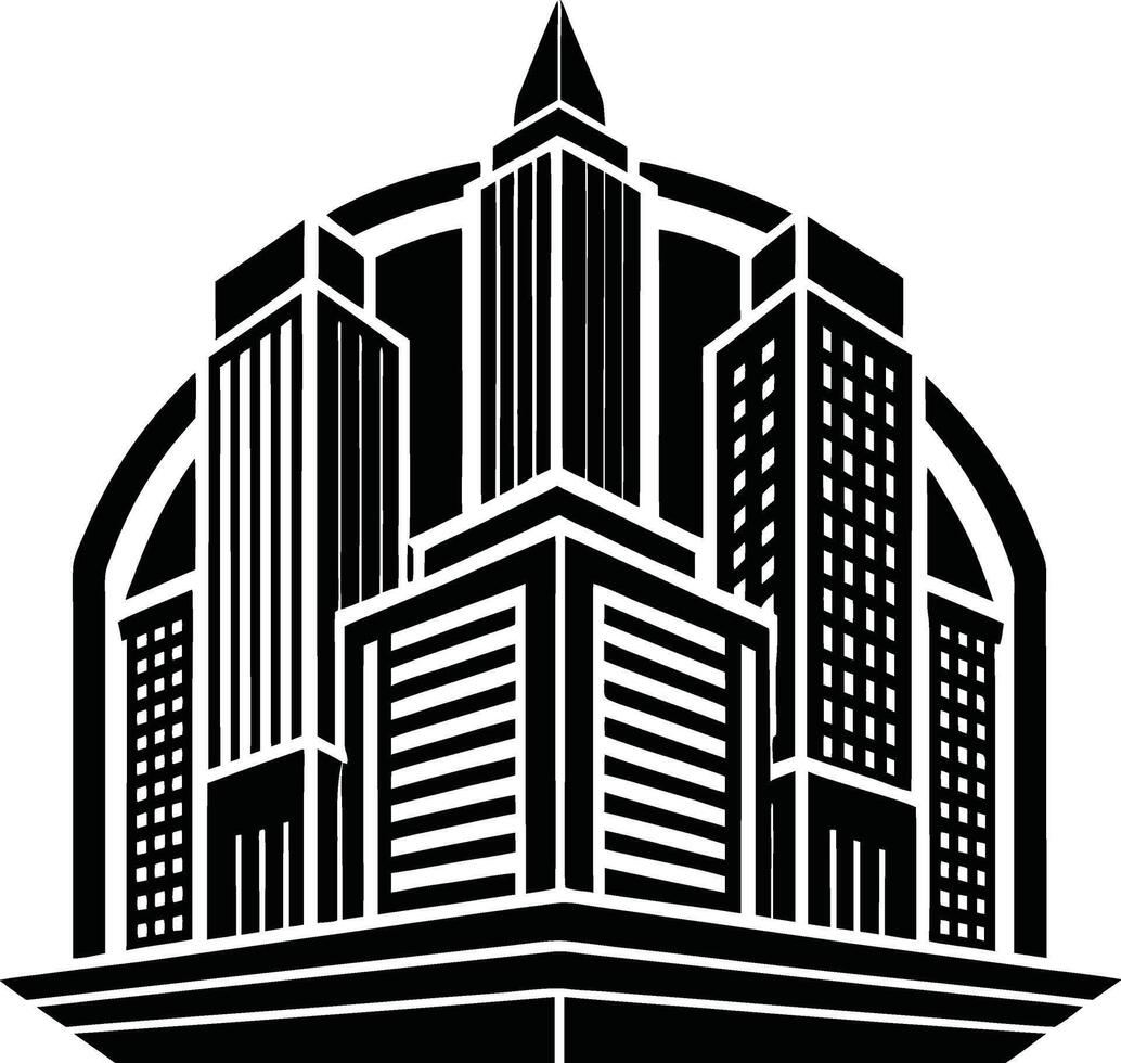 Abstract Urban Skyscraper Silhouette vector