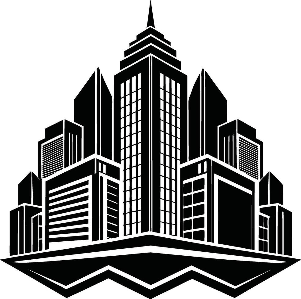 Stylish Skyscraper Silhouette for Graphics vector
