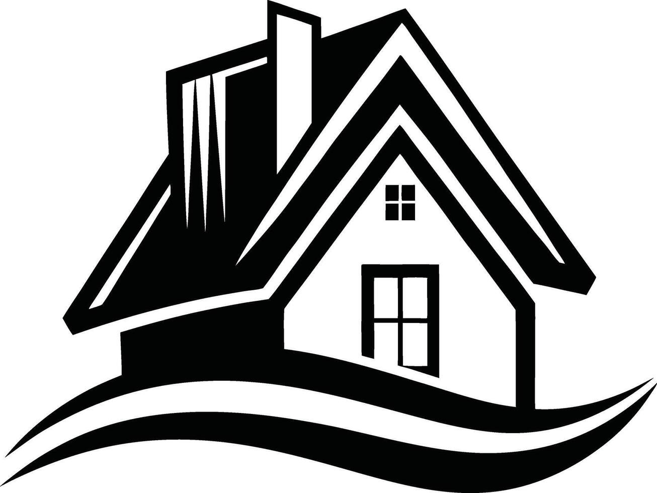 Monoline Real Estate Logo Design vector