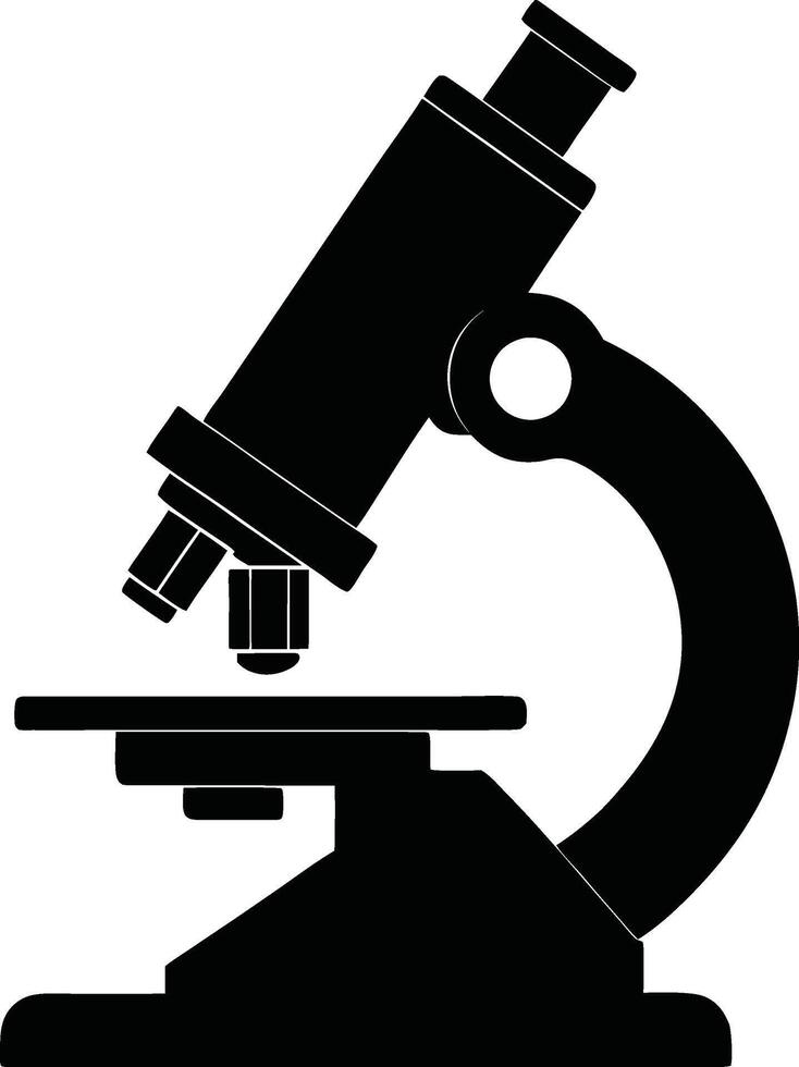 Elegant Microscope Silhouette Graphic vector