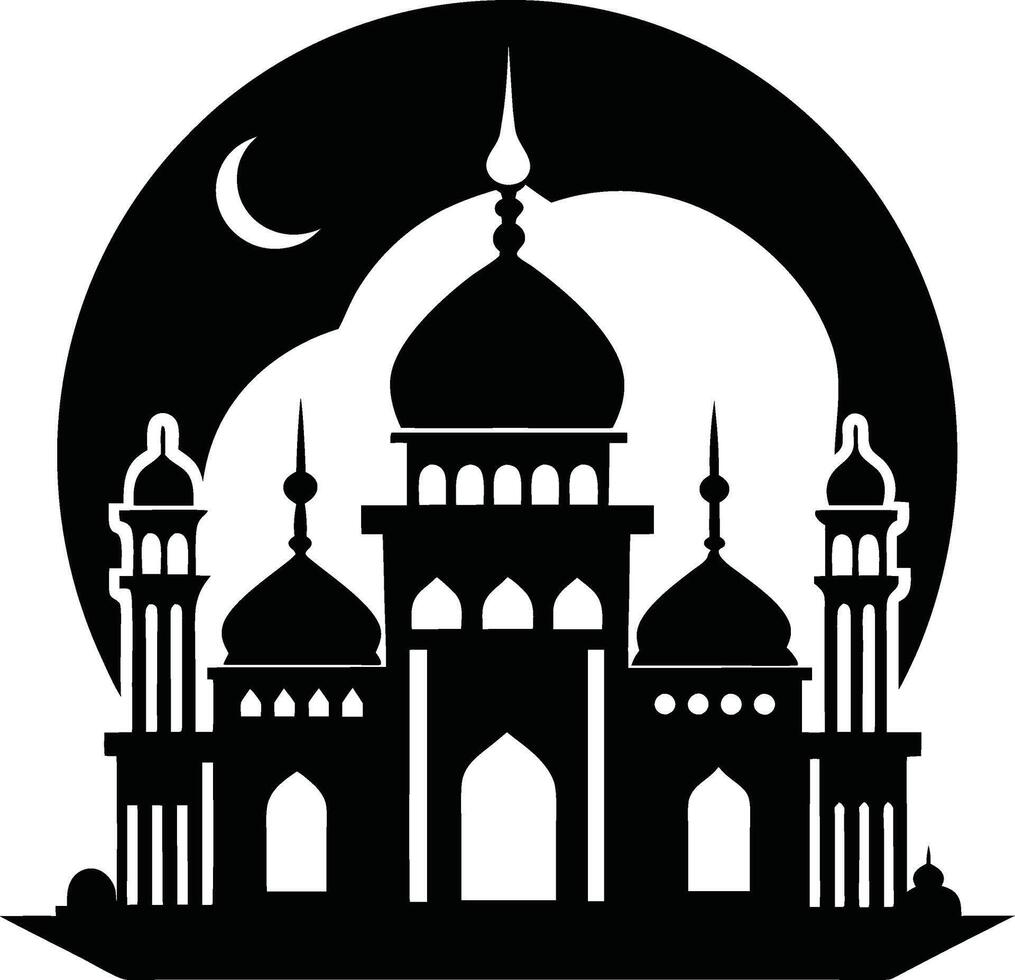 Beautiful Mosque Silhouette vector