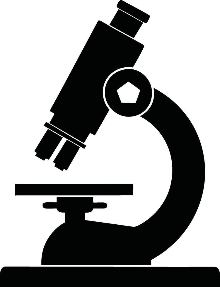 Classic Microscope Silhouette for Science Projects vector