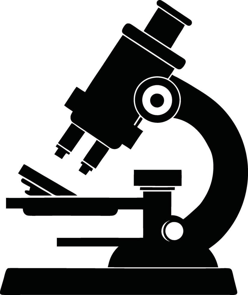 Bold Microscope Silhouette for Graphics vector