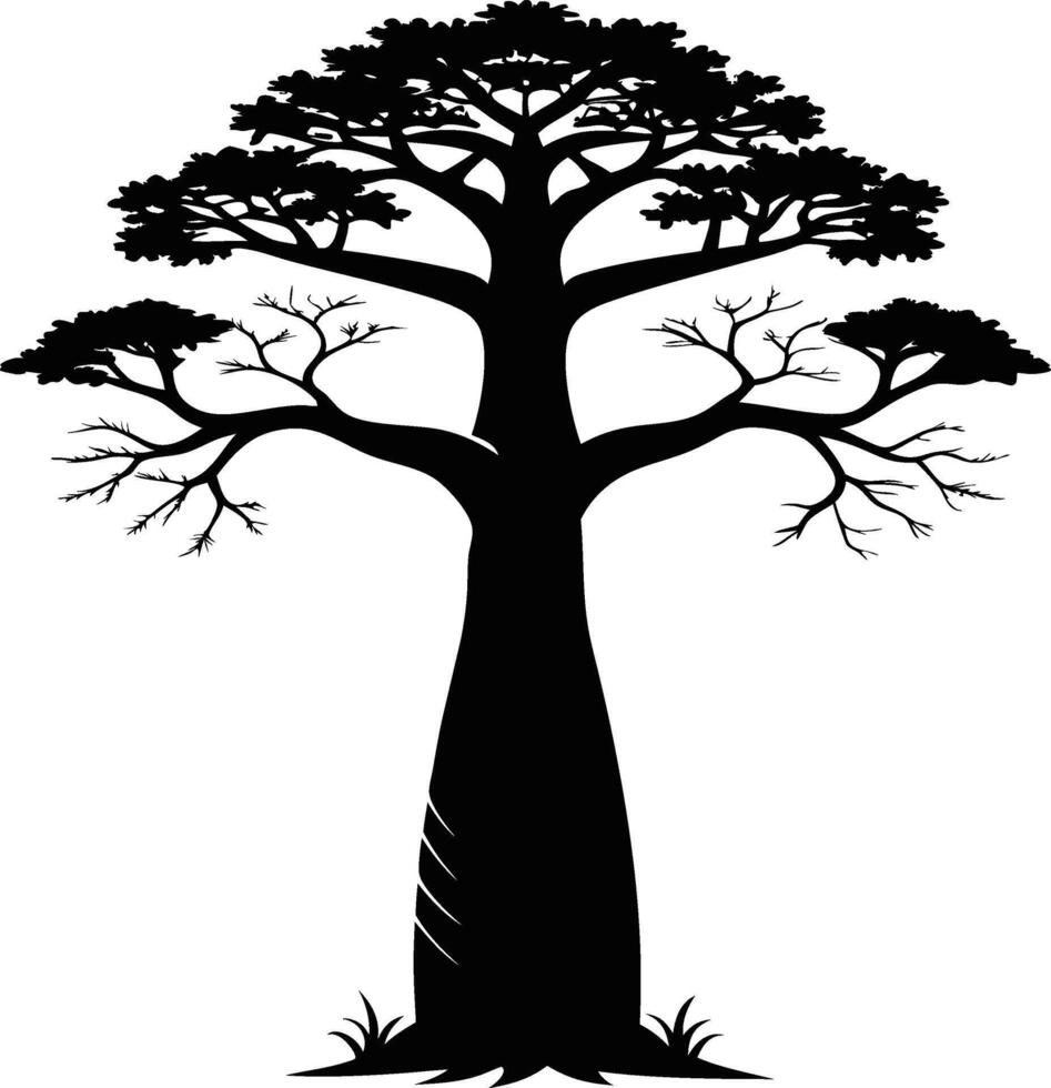Minimalist Baobab Tree Artwork vector