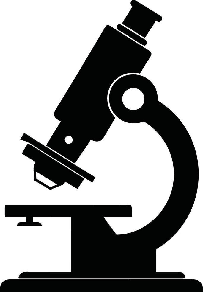 Laboratory Equipment Microscope Silhouette vector