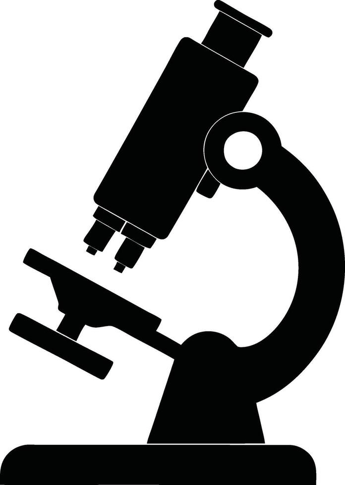 Professional Microscope Silhouette Illustration vector