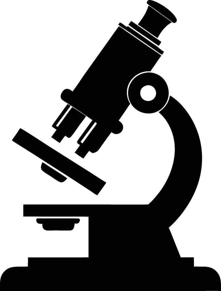Abstract Microscope Silhouette Graphic vector