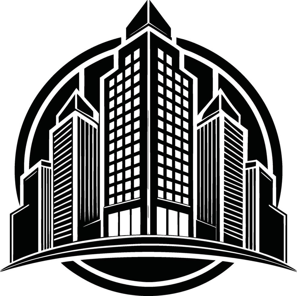 Simple and Sleek Skyscraper Silhouette vector