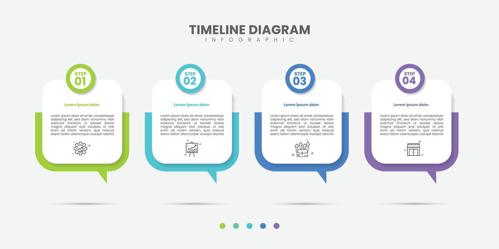 Business infographic template. 4 Step timeline journey style bubble. Process diagram, 4 options on white background, Infograph elements vector