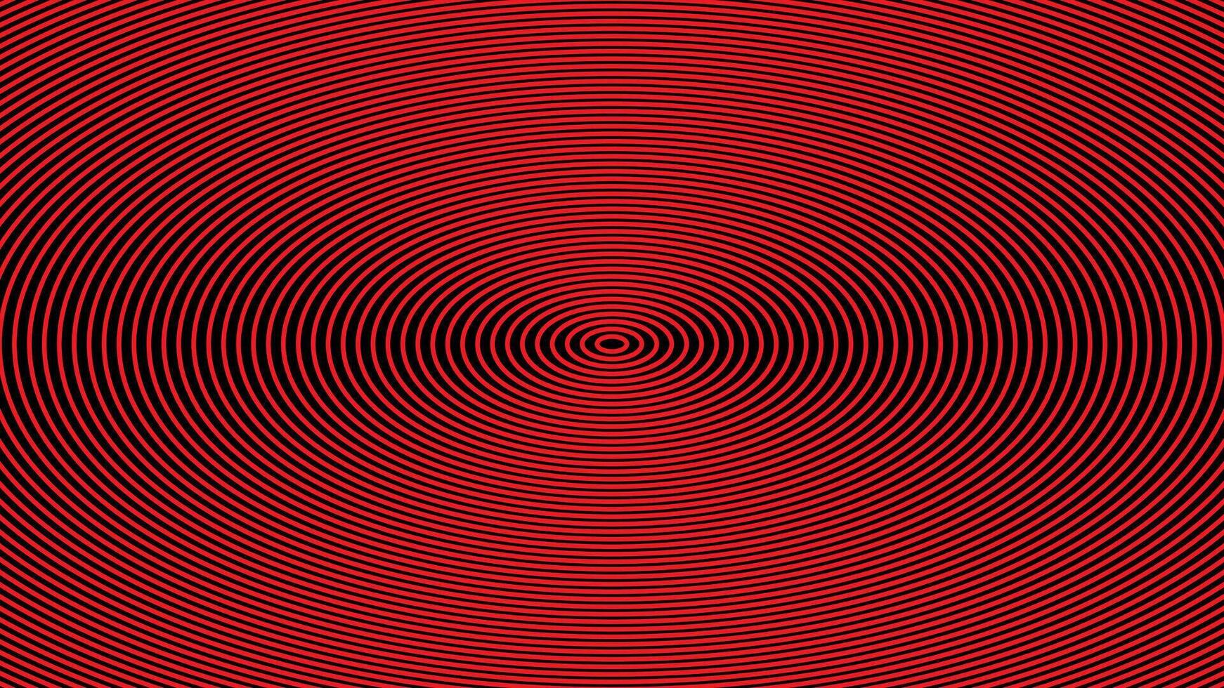 Abstract illustration of red lines of various sizes and ellipses on a black background. vector