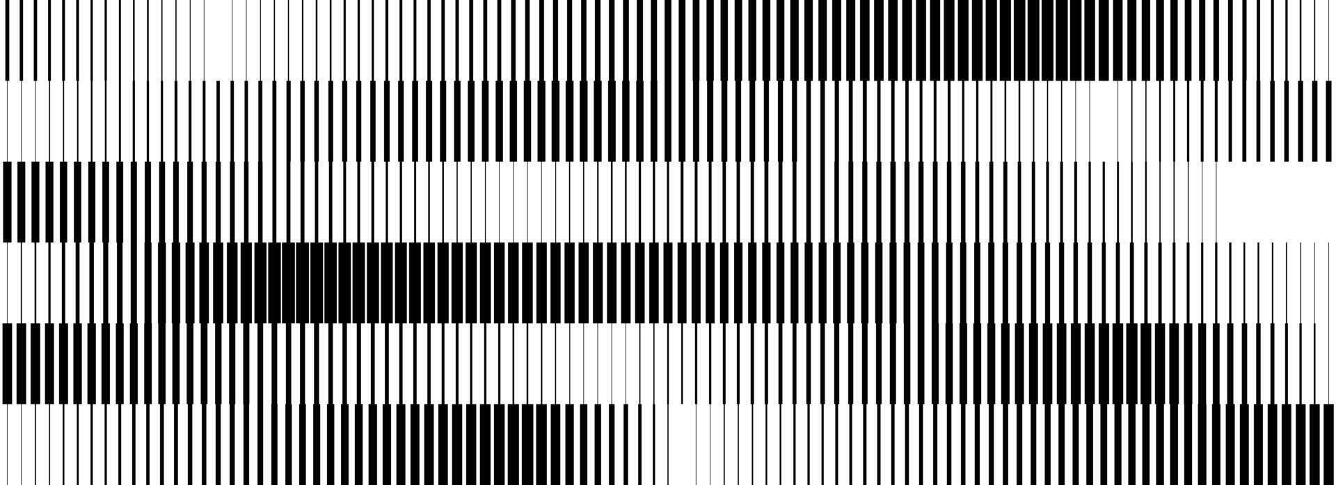Black and white striped halftone gradient. Fading linear gradation background. Repeating strip pattern backdrop. Parallel lines wallpaper for overlay, print, cover. Doppler effect concept vector