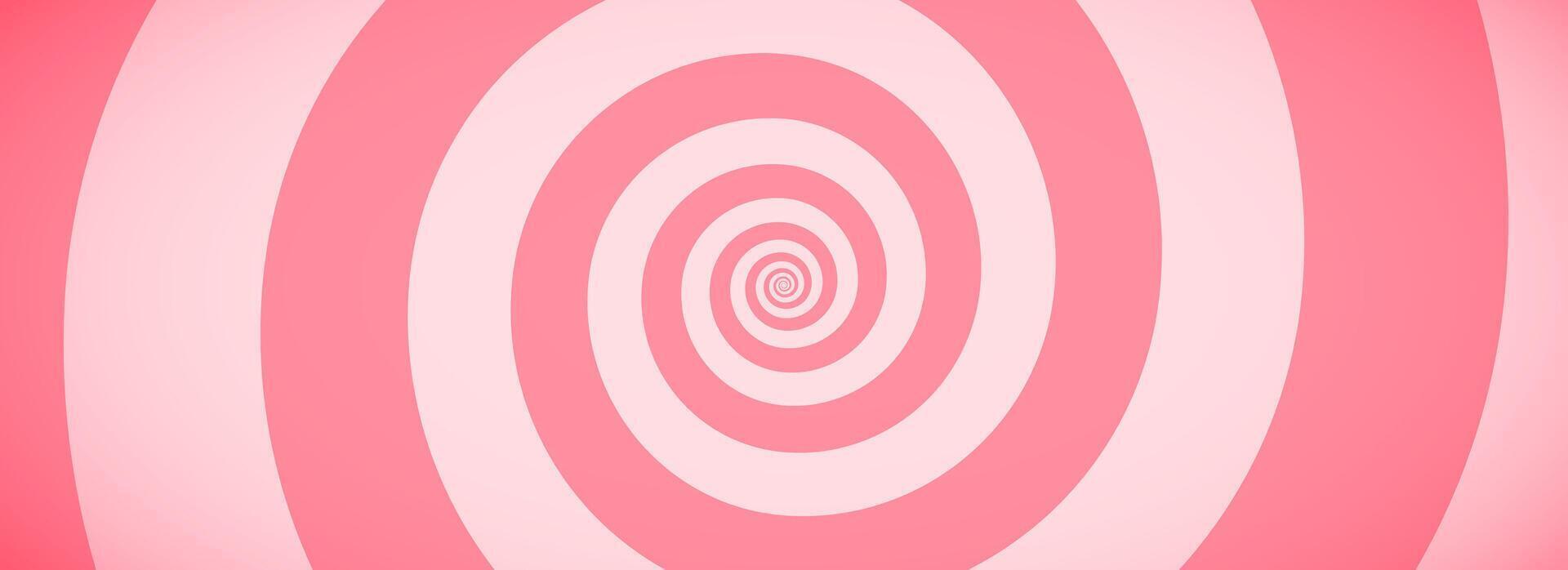 Candy color spiral pattern background. Creamy pink rotating swirl wallpaper. Sweet cartoon comic hypnotic concept. Spinning vortex for banner, poster, flyer, booklet. Ice cream backdrop vector